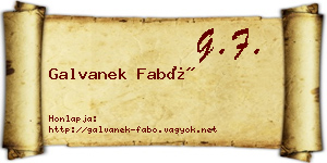 Galvanek Fabó névjegykártya